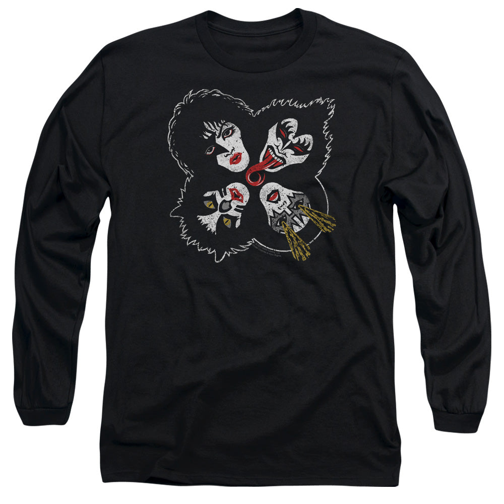 Kiss/rock And Roll Heads-l/s Adult 18/1-black