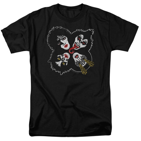 Kiss/rock And Roll Heads-s/s Adult 18/1-black