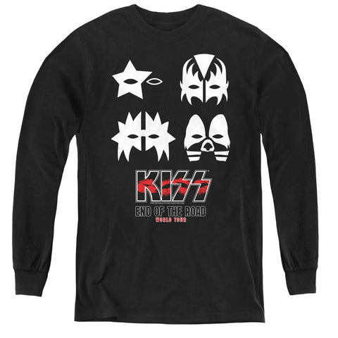 Kiss/end Of The Road-youth Long Sleeve Tee-black