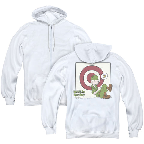 Beetle Bailey/target Nap (back Print) - Adult Zipper Hoodie-white
