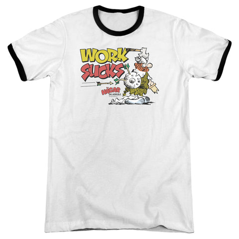Hagar The Horrible/work Sucks - Adult Ringer - White/black