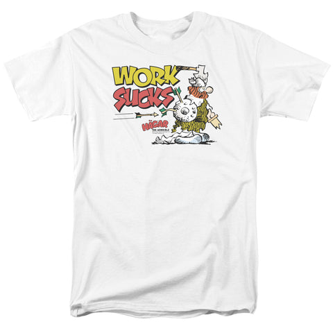Hagar The Horrible/work Sucks-s/s Adult 18/1-white