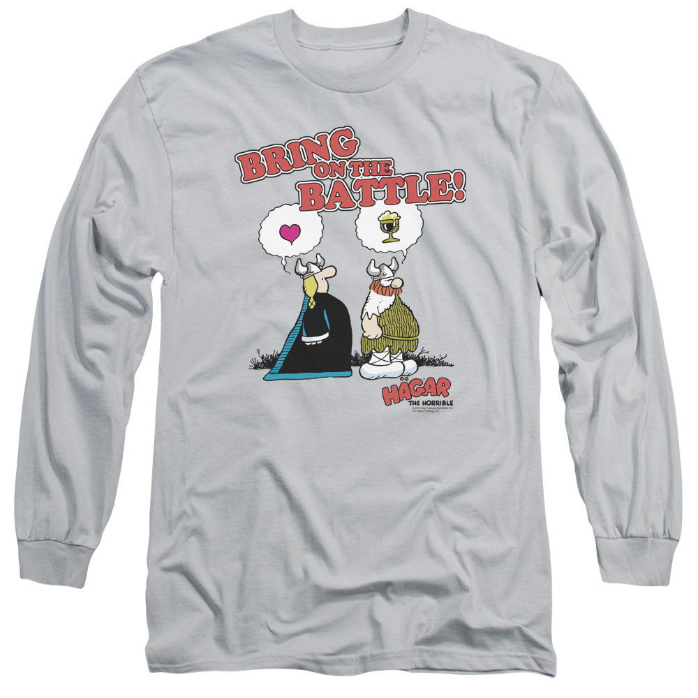 Hagar The Horrible/bring On The Battle-l/s Adult 18/1-silver