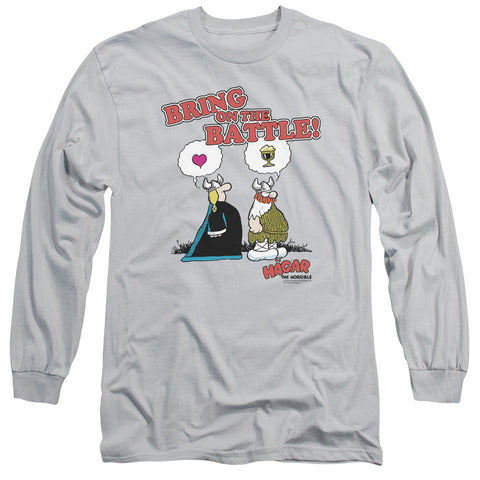 Hagar The Horrible/bring On The Battle-l/s Adult 18/1-silver