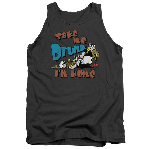 Hagar The Horrible/take Me Home-adult Tank-charcoal