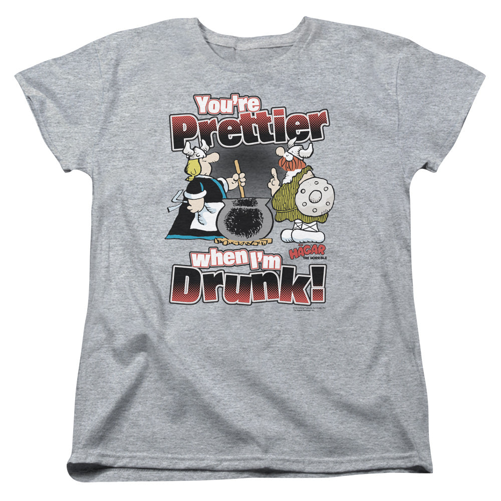 Hagar The Horrible/pretty-s/s Womens Tee-athletic Heather
