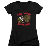 Juniors Sheer Cap Sleeve V-Neck
