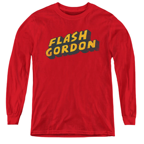 Flash Gordon/logo-youth Long Sleeve Tee-red