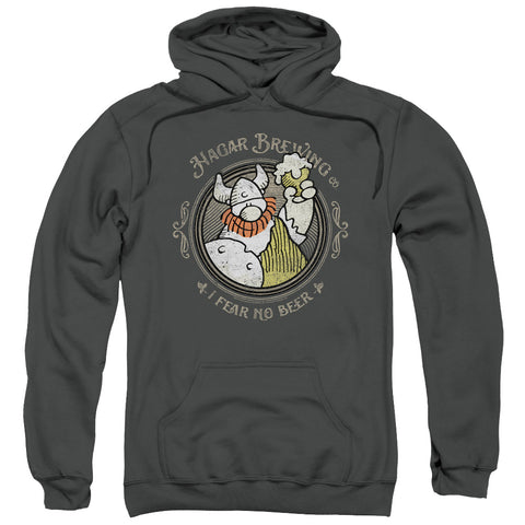 Hagar The Horrible/hagar Brewing-adult Pull-over Hoodie-charcoal