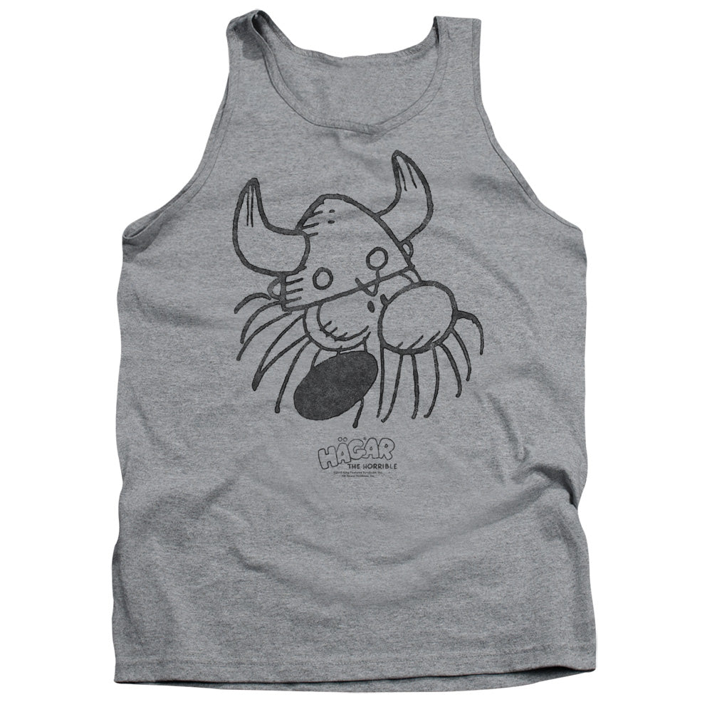 Hagar The Horrible/hagar Head-adult Tank-athletic Heather