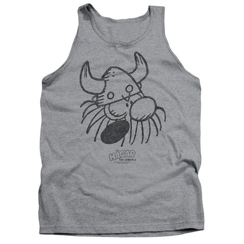 Hagar The Horrible/hagar Head-adult Tank-athletic Heather