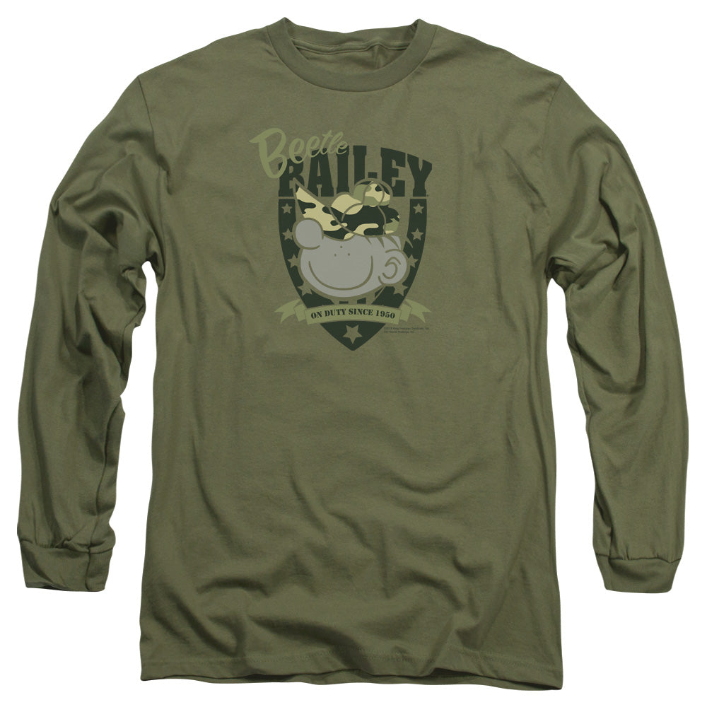 Beetle Bailey/on Duty-l/s Adult 18/1-military Green
