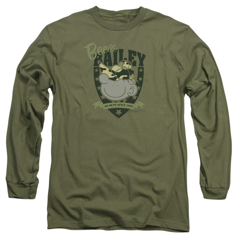Beetle Bailey/on Duty-l/s Adult 18/1-military Green