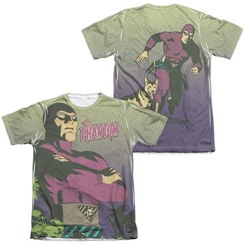 Phantom/phantom Island (front/back Print)-adult Poly/cotton S/s Tee-white