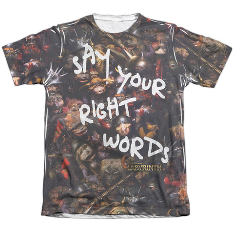 Labyrinth/right Words-adult Poly/cotton S/s Tee-white