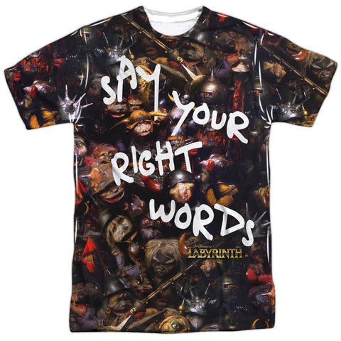 Labyrinth/right Words-s/s Adult Poly Crew-white