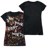 Junior Cap Sleeve 100% Poly Black Back