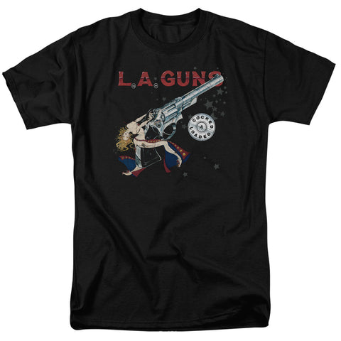 La Guns/cocked And Loaded-s/s Adult 18/1-black