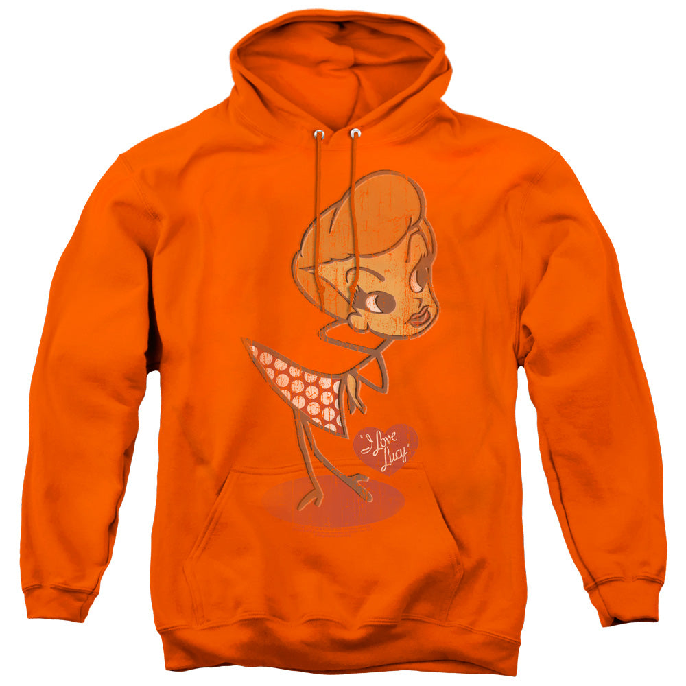 I Love Lucy/vintage Doll - Adult Pull-over Hoodie - Orange