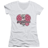 Juniors Sheer Cap Sleeve V-Neck