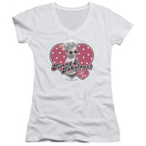 Juniors Sheer Cap Sleeve V-Neck