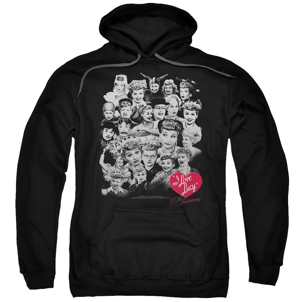 I Love Lucy/60 Years Of Fun-adult Pull-over Hoodie-black