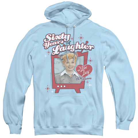 I Love Lucy/60 Years Of Laughter - Adult Pull-over Hoodie - Light Blue