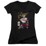 Juniors Sheer Cap Sleeve V-Neck