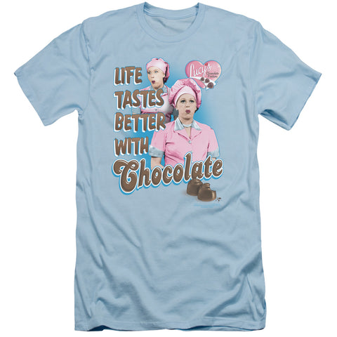 I Love Lucy/better With Chocolate - S/s Adult 30/1 - Light Blue