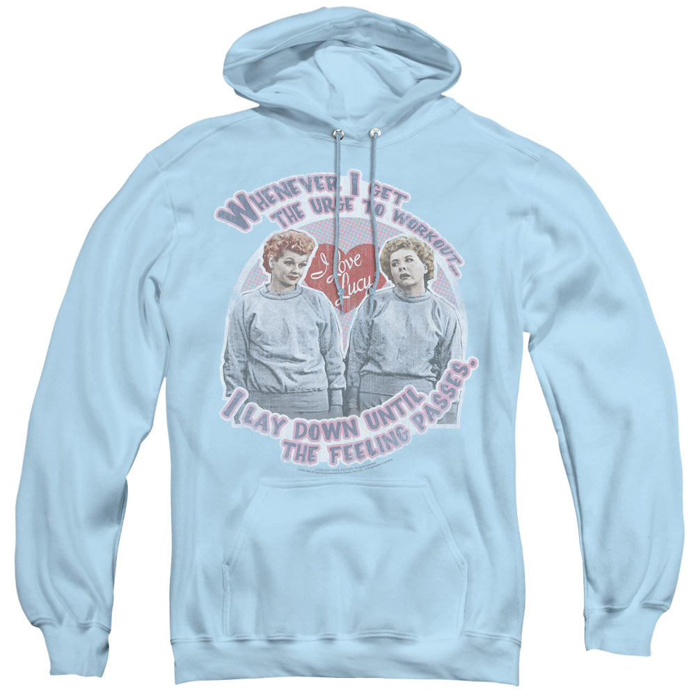 I Love Lucy/lucys Workout - Adult Pull-over Hoodie - Light Blue