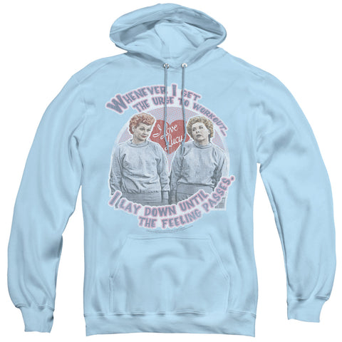 I Love Lucy/lucys Workout - Adult Pull-over Hoodie - Light Blue