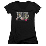 Juniors Sheer Cap Sleeve V-Neck