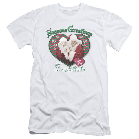 I Love Lucy/seasons Greetings - S/s Adult 30/1 - White