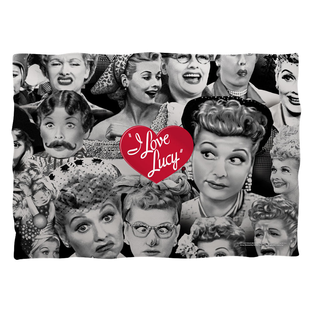 I Love Lucy/faces-pillow Case-white