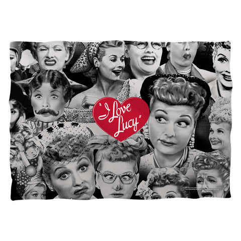 I Love Lucy/faces-pillow Case-white