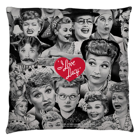 I Love Lucy/faces - Throw Pillow