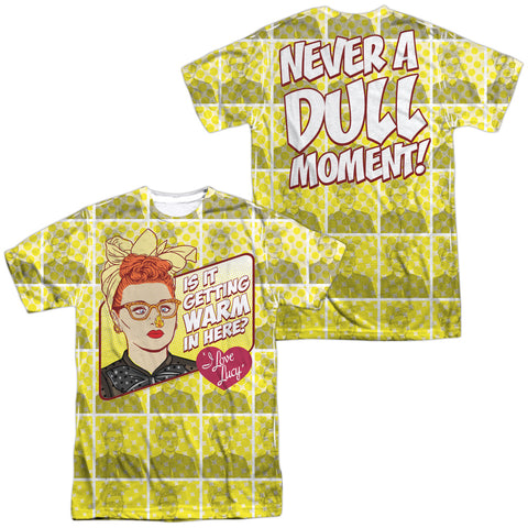 I Love Lucy/warm All Over (front/back Print)-s/s Adult Poly Crew-white