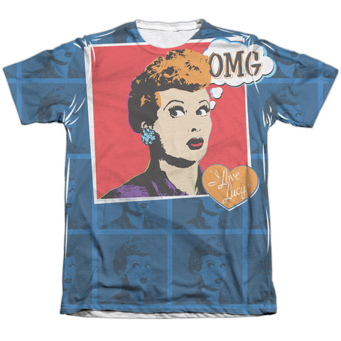 I Love Lucy/omg-adult Poly/cotton S/s Tee-white