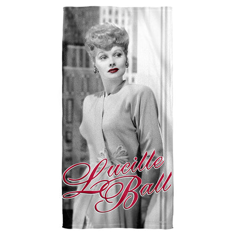 Lucille Ball/city Girl-cotton Front / Poly Back Beach Towel-white