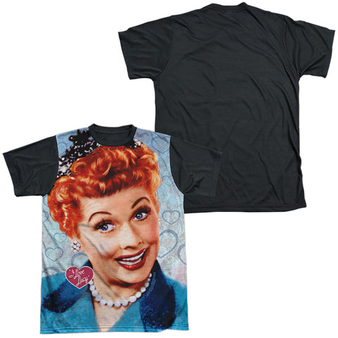I Love Lucy/smile-s/s Adult White Front Black Back  -white