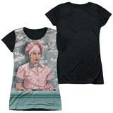 Junior Cap Sleeve 100% Poly Black Back