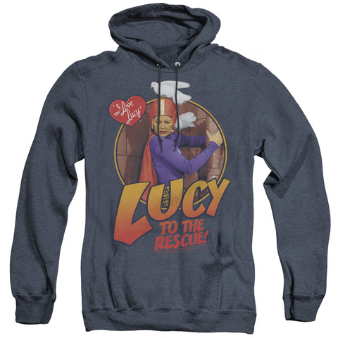 I Love Lucy/to The Rescue-adult Heather Hoodie-navy