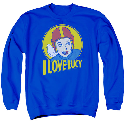 I Love Lucy/lb Super Comic - Adult Crewneck Sweatshirt - Royal Blue