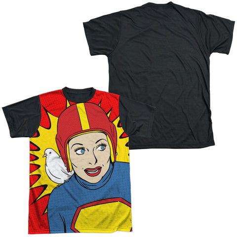I Love Lucy/super Lucy-s/s Adult White Front Black Back  -white