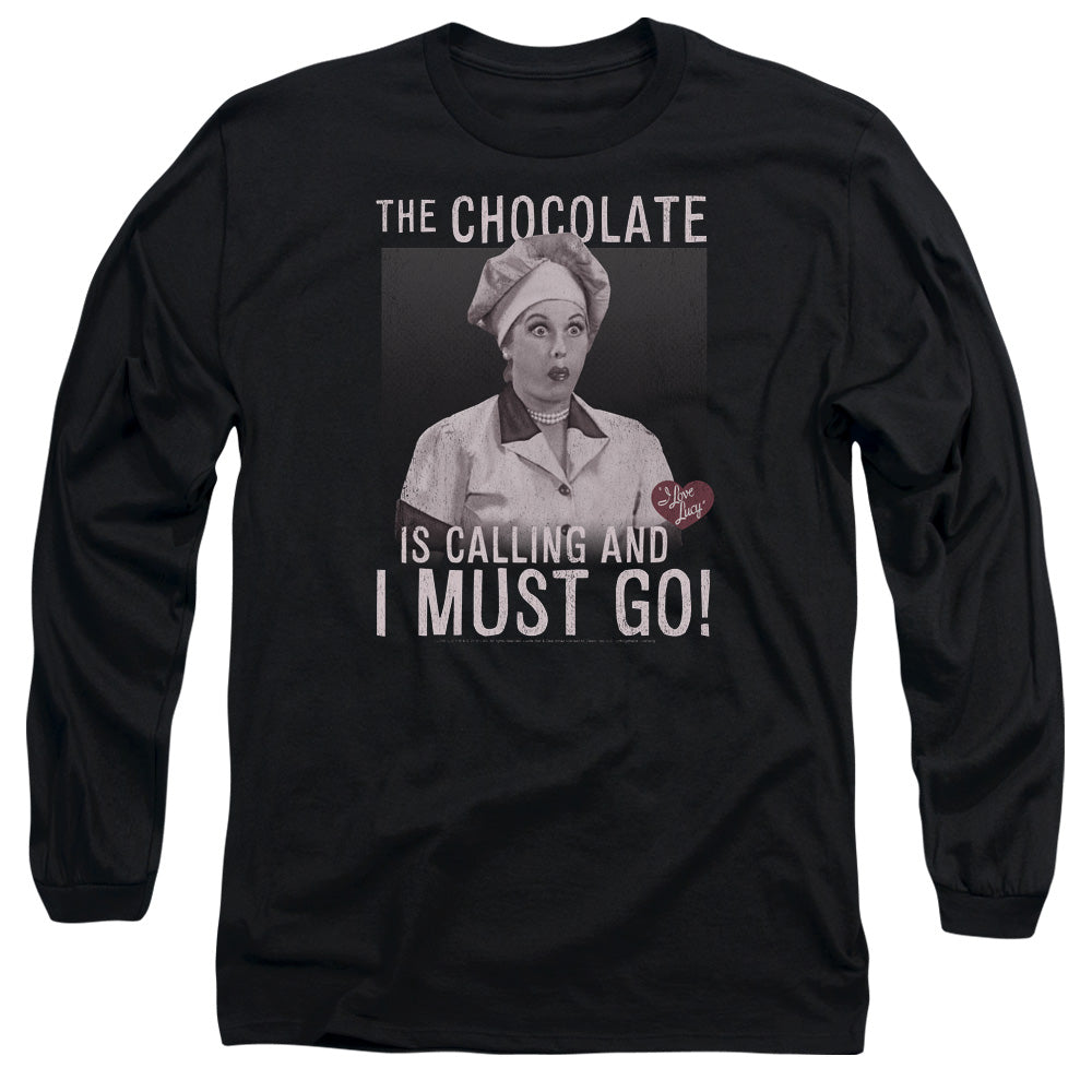 I Love Lucy/chocolate Calling-l/s Adult 18/1-black