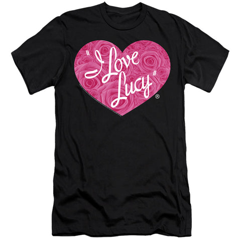 I Love Lucy/floral Logo-s/s Adult 30/1-black