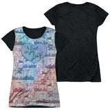 Junior Cap Sleeve 100% Poly Black Back