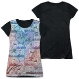 Junior Cap Sleeve 100% Poly Black Back