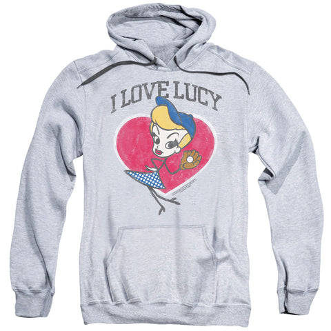 I Love Lucy/baseball Diva-adult Pull-over Hoodie-athletic Heather