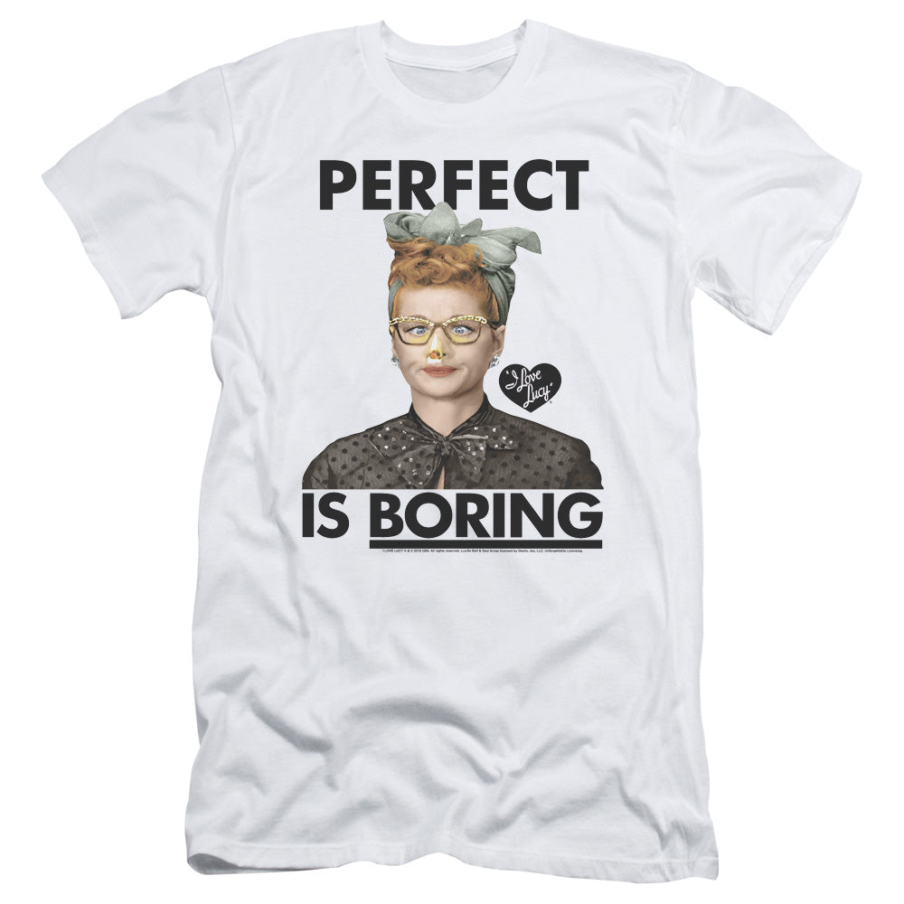 I Love Lucy/perfect Is Boring-s/s Adult 30/1-white